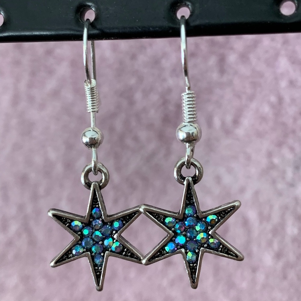 Iridescent Star Earrings